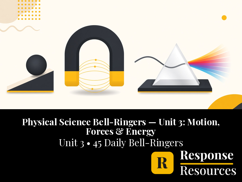 Physical Science Bell Ringers Unit 3 - 45 Daily Warm-Ups (Grades 6-8)