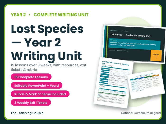 Lost Species — Year 2 Writing Unit | Year 2 English Unit
