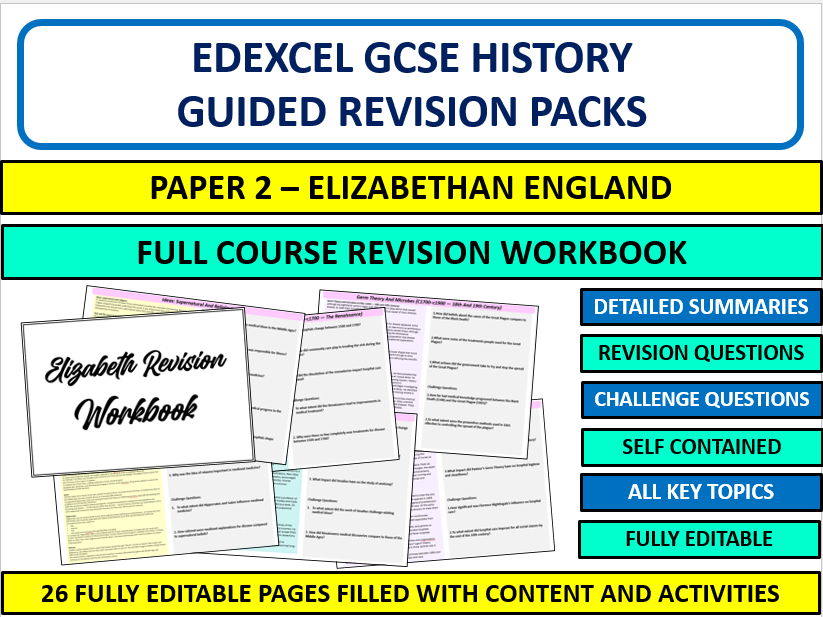 Edexcel GCSE History Early Elizabethan England  Revision Workbook – Full Course Guided Revision