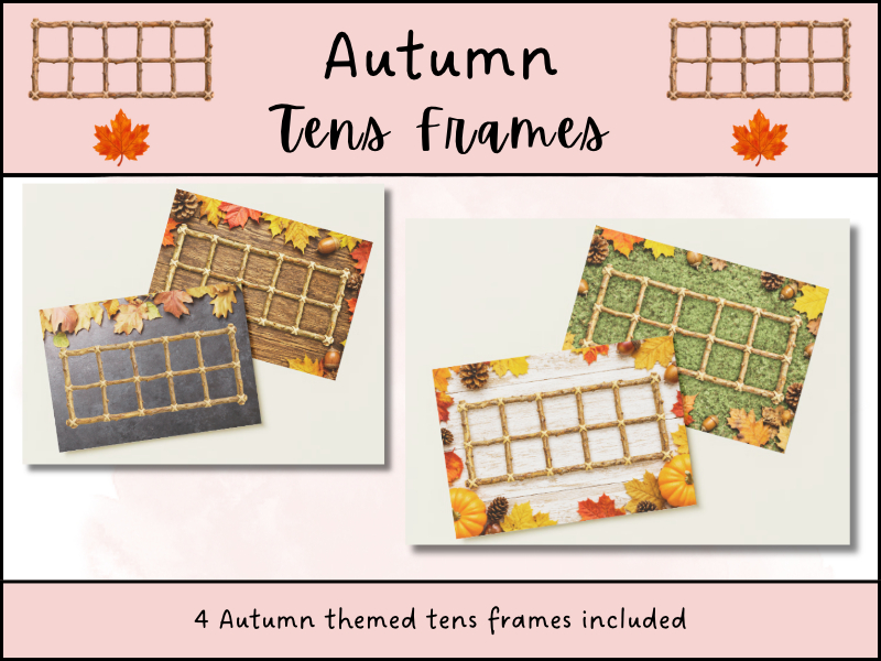 Autumn Ten Frame Counting Mats EYFS Maths