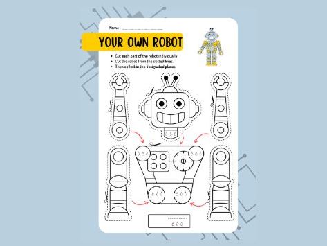 Printable Robot Activity Paper Craft