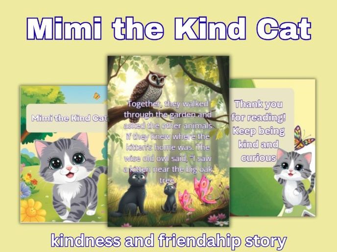 Bedtime Story PDF - Mimi the kind cat | kindness and friendship story