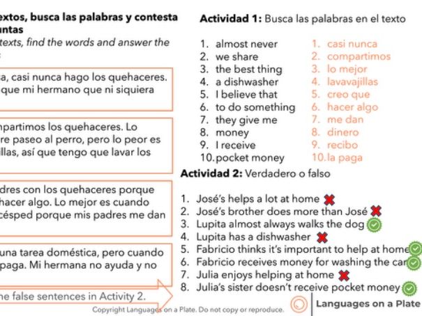 ¿Cómo ayudas a tus padres? - chores in Spanish - how do you help your parents?