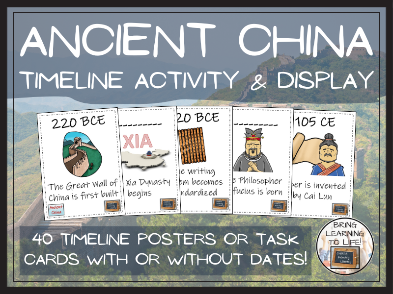 Ancient China Timeline Display Research and Sorting Activity