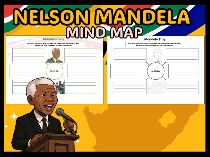 Mandela Day Mind Map |Graphic Organizer for Social Studies and Research