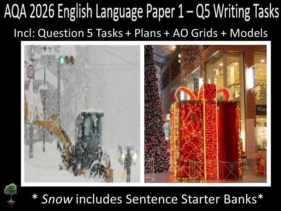 Two Q5 Writing Tasks AQA 2026 English Language Paper 1 | Plans, AO Grids, Models