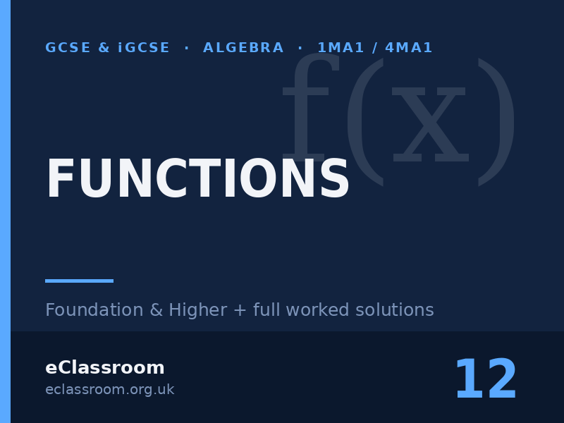GCSE & iGCSE Functions worksheet