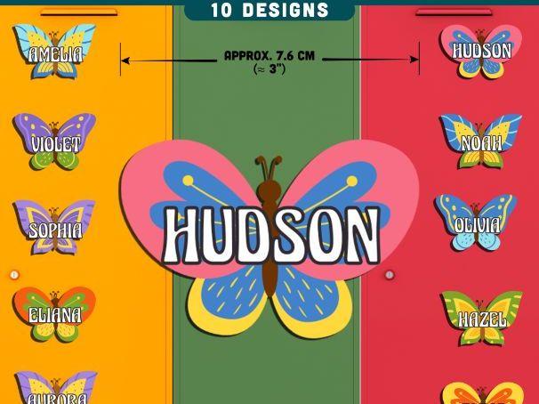 Butterfly Classroom Labels, Name Tags, Editable Locker & Cubby Organization