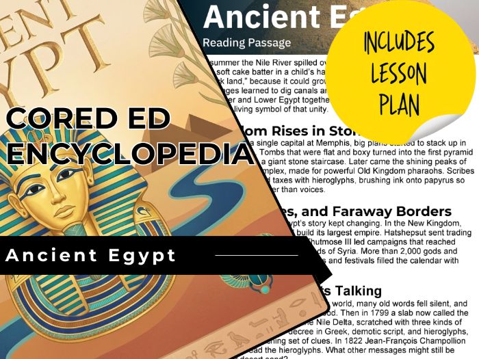 Ancient Egypt Reading Comprehension Passage - Cored Ed Encyclopedia