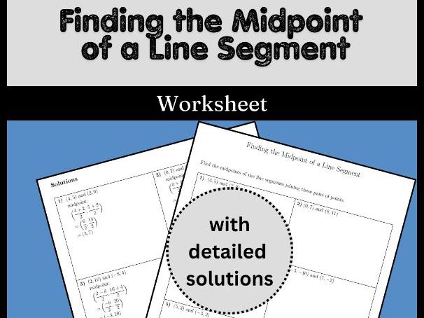 Finding the Midpoint of a Line Segment Worksheet