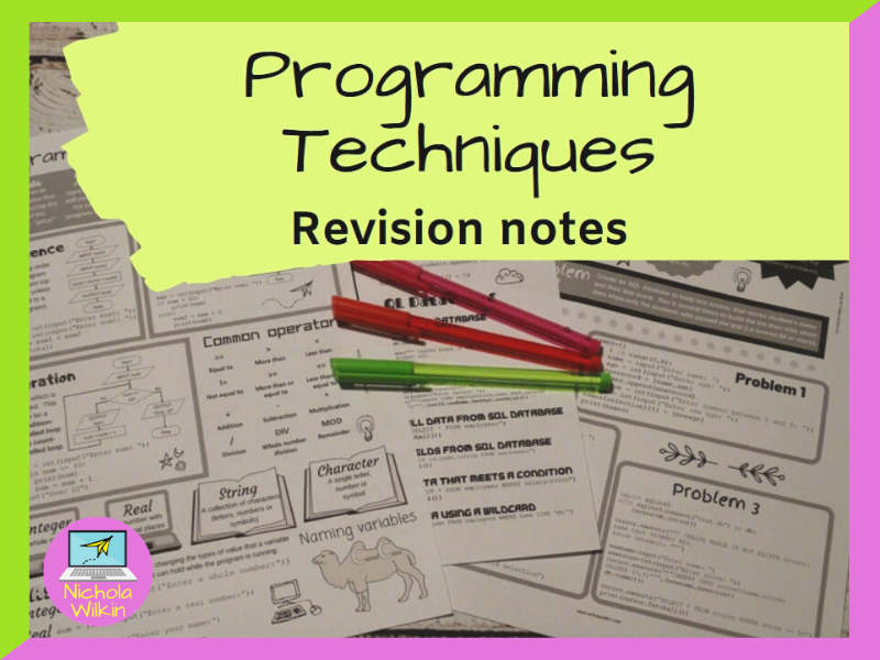 Programming Techniques Revision Knowledge Organiser