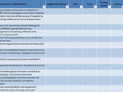 Boarding National Minimum Standards Audit (Excel version)