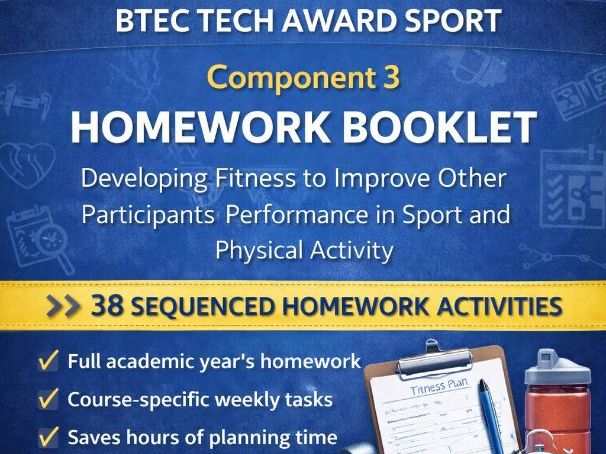 BTEC Tech Award Sport Component 3 Homework Workbook