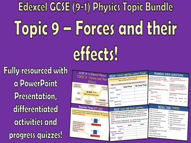 Edexcel GCSE (9-1) Physics Topic 9 Forces and their effects