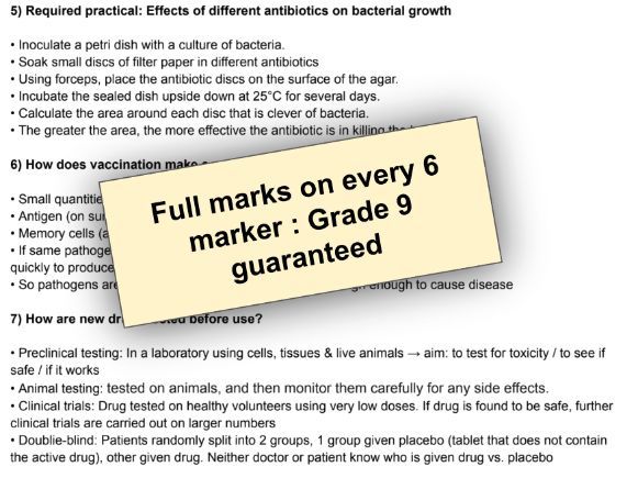AQA GCSE Triple Biology/Combined: Every 6 Marker Paper 1