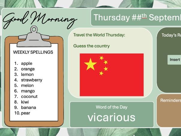 UKS2 Morning Slides Autumn 1 and 2