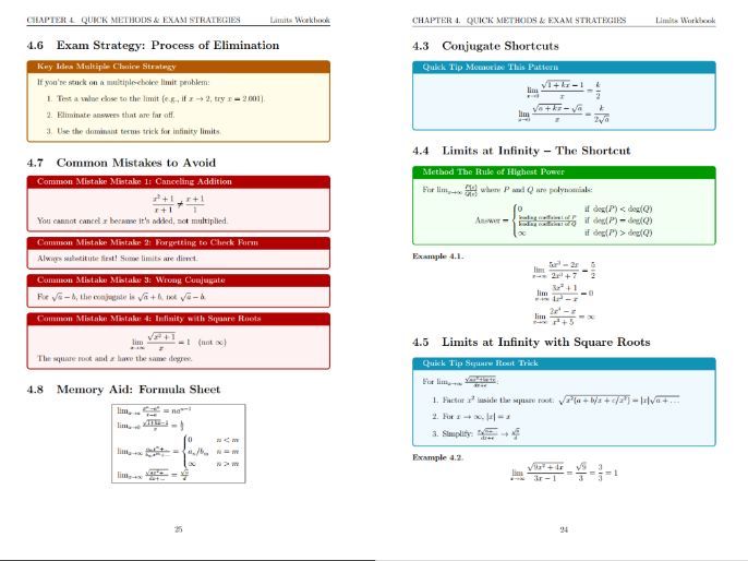 Limits & Indeterminate Forms: 100+ Solved Problems Workbook (Calculus Prep)