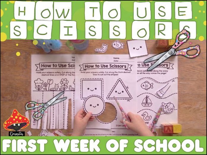 How to Use Scissors First Week of School Scissor Skills Cutting Practice Pages