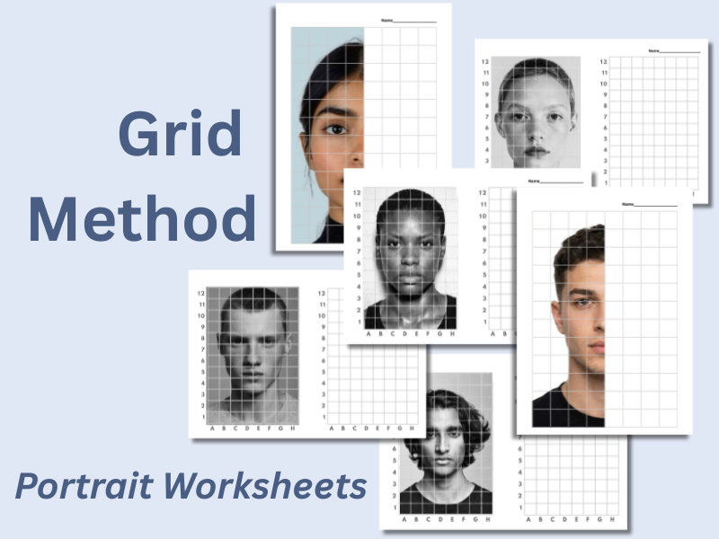 Grid Method Portrait Cover Worksheets