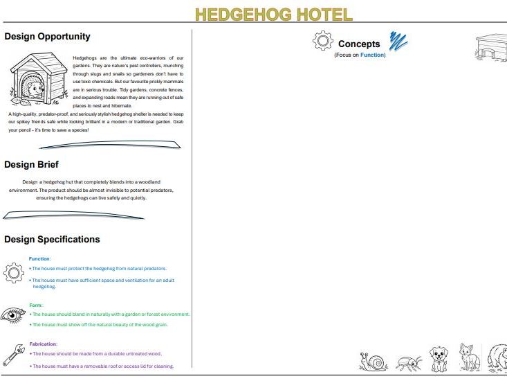 Hedgehog Hotel (Design a Hedgehog house)
