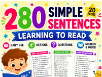 280 Simple Sentences for Reading Practice