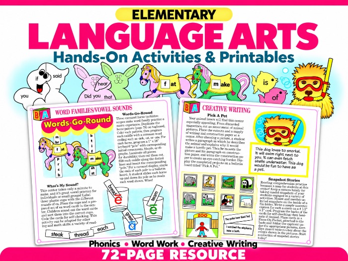 Literacy Centers Grades 1-3 | Phonics, Grammar & Writing Activities