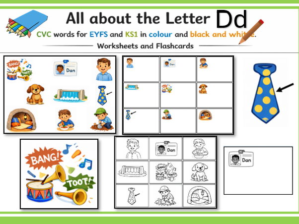 All about the letter D - CVC words