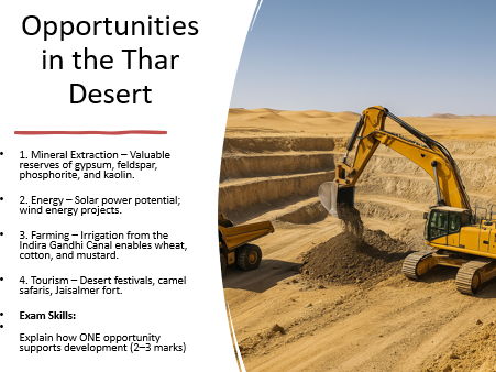 AQA GCSE Geography Challenges and Opportunities in the Thar Desert