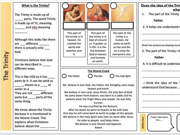 The Trinity worksheet | Teaching Resources