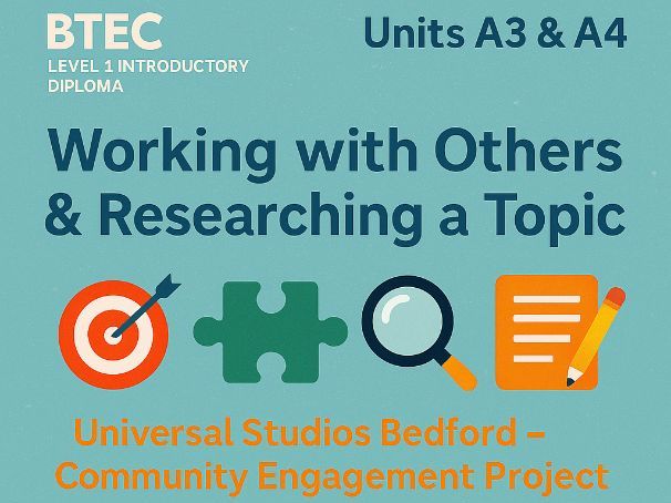 BTEC L1 Units A3 & A4 Workbook + Briefs + Sample Lessons