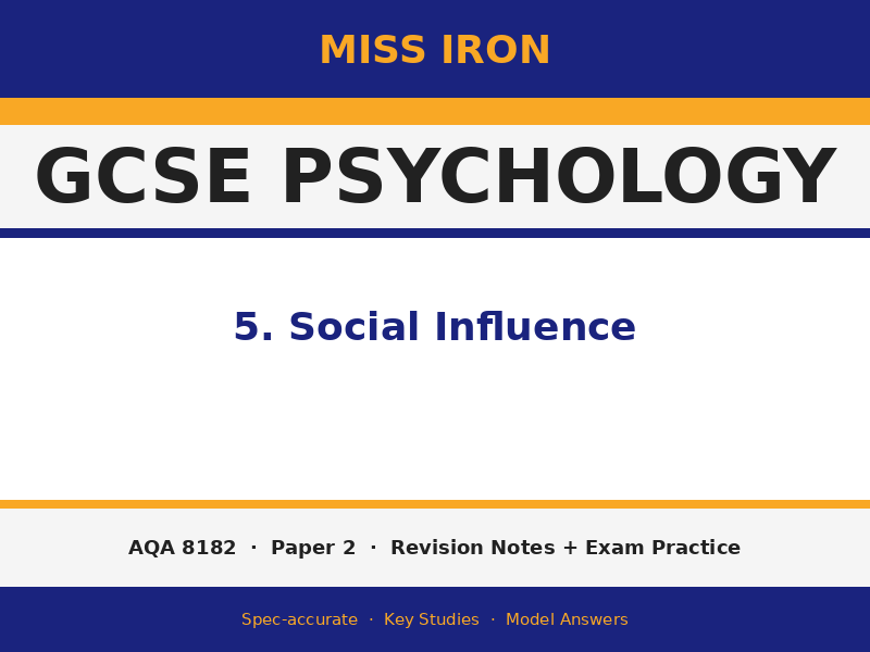 AQA GCSE Psychology (8182) – Social Influence Revision Pack | Paper 2