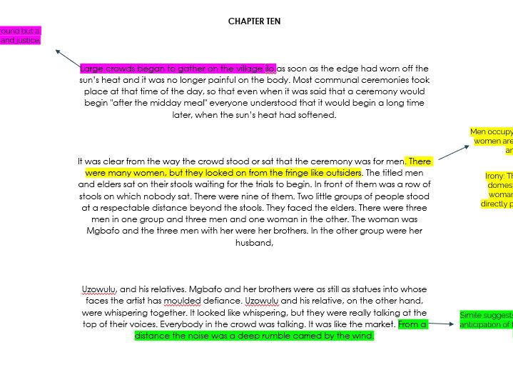 Things Fall Apart-Chapter 10 Annotations