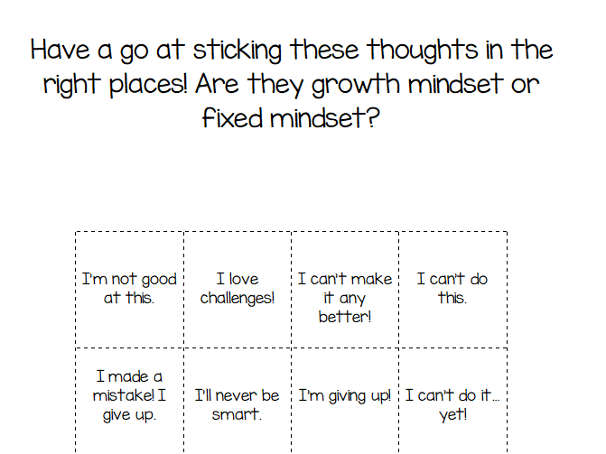 KS1 Growth Mindset Differentiated Worksheets