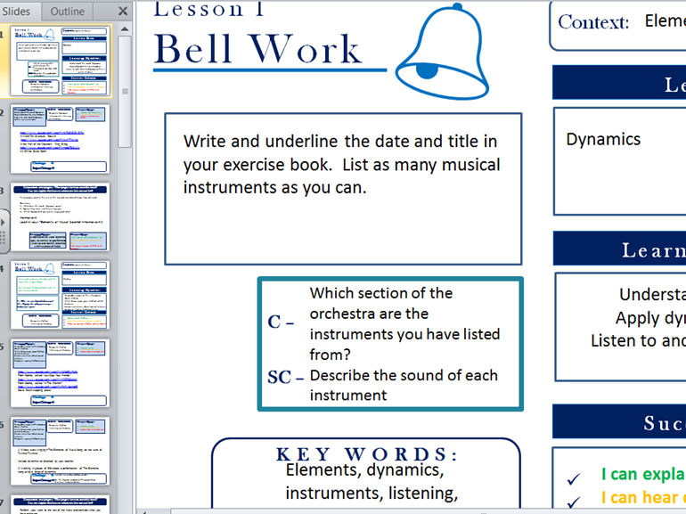 Elements of Music Full Scheme of Work