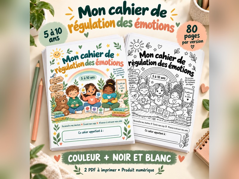 Mon cahier de régulation des émotions - 5 à 10 ans