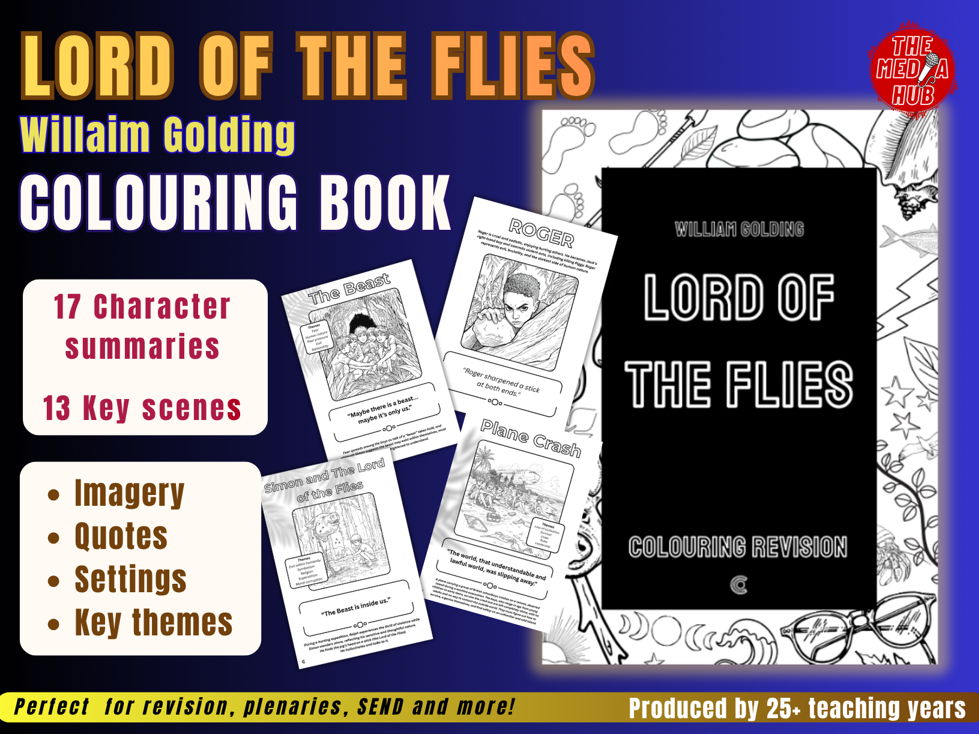 Lord of the Flies Colouring Book – 22 Key Scenes | KS3 & GCSE English Literature Activity