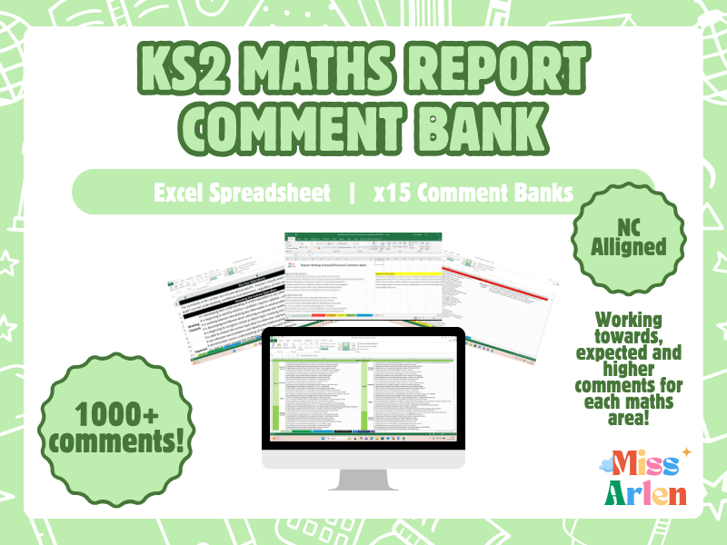 KS2 Maths Report Writing Comment Bank Toolkit - 1,000+ Ready-to-Use NC Report Phrases