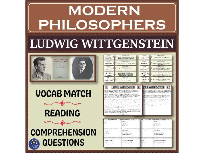 Modern Philosophers: Ludwig Wittgenstein Reading Comprehension & Sort Activity