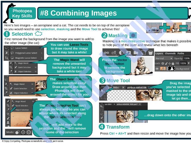 Photopea Key Skills - 8 - Combining Images