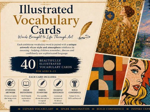 Illustrated Vocabulary Cards - Pack of 40