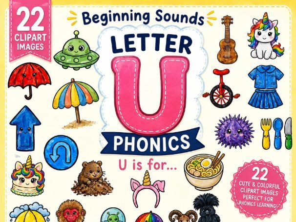 Letter U Clipart | Beginning Sounds Alphabet Phonics