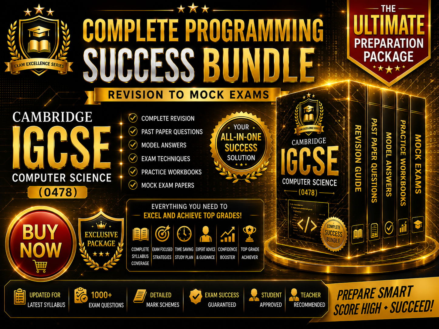 Cambridge IGCSE Computer Science (0478) Complete Programming Success Bundle | Revision to Mock Exams