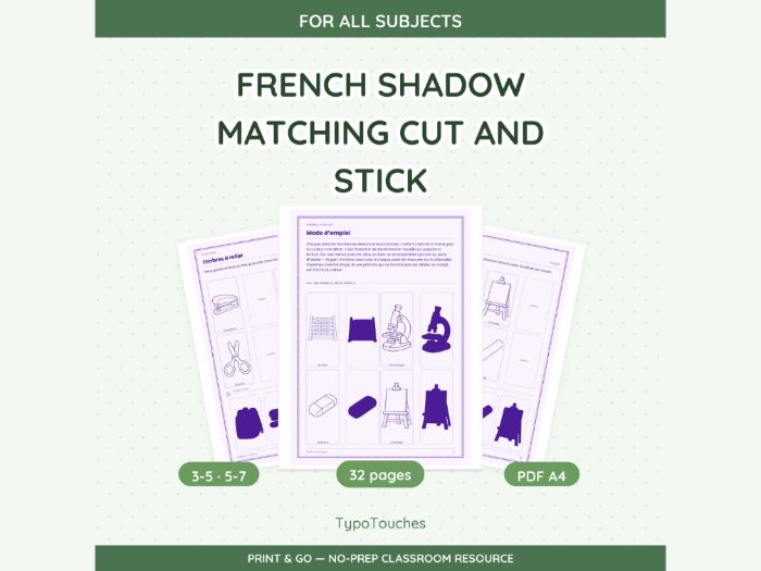 French Shadow Matching Cut and Stick | 32 pp