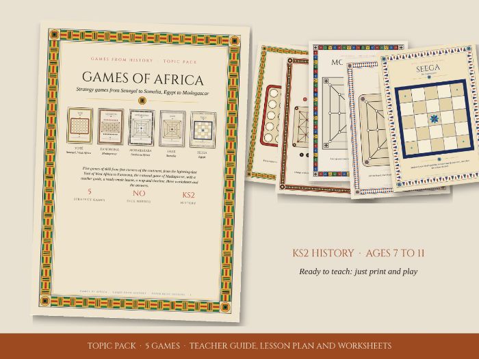 African Board Games KS2 Topic Pack: Benin, Black History Month Lesson Plan, Worksheets and 5 Games