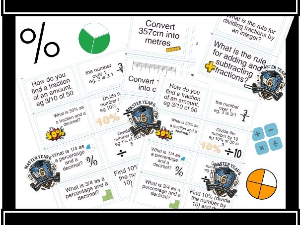 Year 6 SATs Maths Facts Flashcards