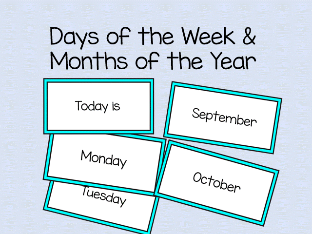 Days of the Week & Months of the Year labels EYFS & KS1 Classroom Calendar Labels