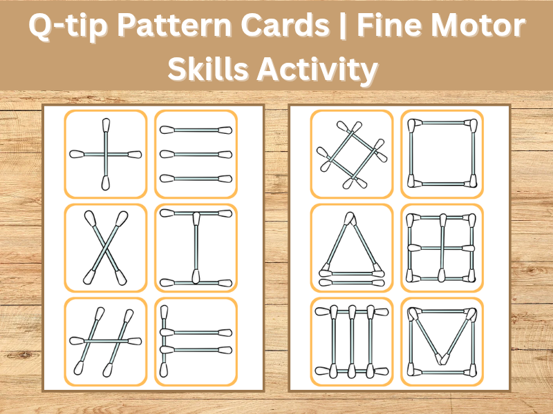 Q-tip Pattern Cards | Fine Motor Skills Activity | Preschool & Kindergarten