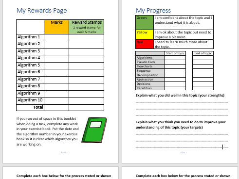 Algorithms - Learning Tasks: Classroom or Homework Resources