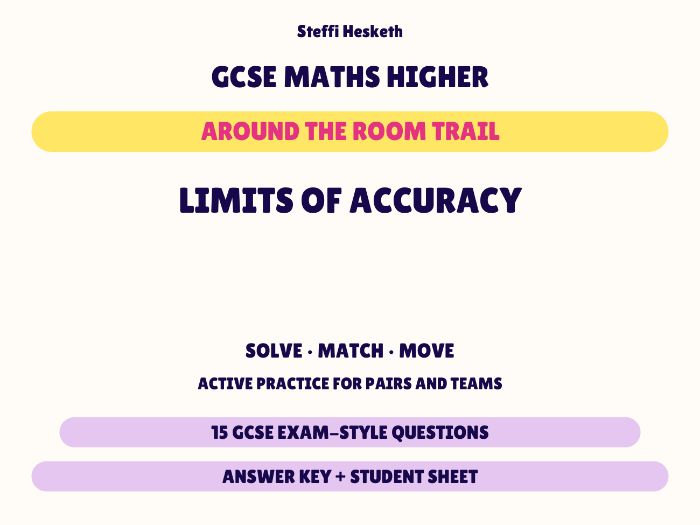 GCSE Higher Maths Limits of Accuracy | Around the Room Trail
