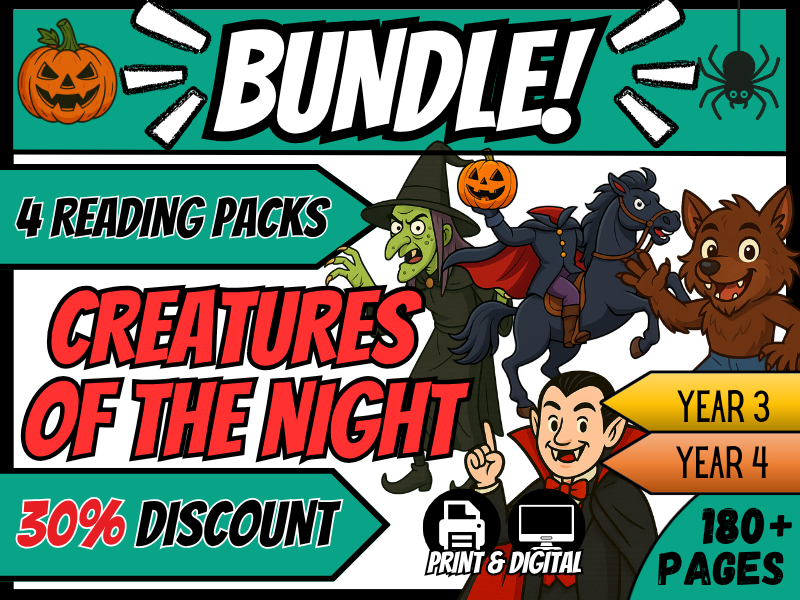 Creatures of the Night Bundle | Halloween | Reading Comprehension | Year 3/4